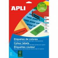 APLI 1598. Carpeta 20 hojas A4 etiquetas ILC verdes (105,0 X 37,0 mm.)