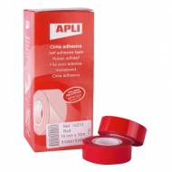 APLI 12272. 8 rollos cinta adhesiva color rojo (19 mm x 33 m)