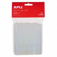 APLI 13740. 25 barras de silicona adhesiva (10 cm x ø 7,5 mm.)