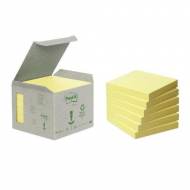 POST-IT Torre notas adhesivas papel 100% reciclado. 6 blocs 100h 76x76mm. Amarillo -  FT510118696