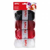 APLI 14091. Pack 4 ovillos de lana tonos rojos (50 gr.)