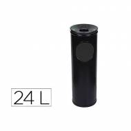 SIE Cenicero-Papelera metálica 24 litros. Color negro - 401-N