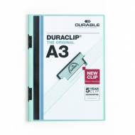 DURABLE 221806. Dossiers con clip Duraclip A3 azul. Capacidad 60 hojas