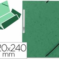Q-Connect KF02168. Carpeta verde gomas y solapas carton simil-prespan 320x243 mm.