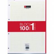MIQUELRIUS Bloc recambio Notebook de 100 hojas, A4. Banda de color roja - 7422
