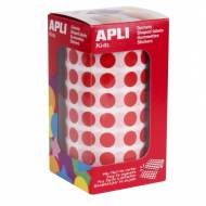 APLI 4853. Gomets redondos en rollo, color rojo (ø 10,5 mm.)