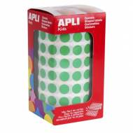 APLI 4854. Gomets redondos en rollo, color verde (ø 10,5 mm.)