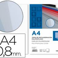 Liderpapel TE16. 50 tapas encuadernar transparentes polipropileno A4 0.8 mm.