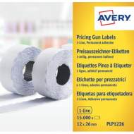AVERY PLP1226. Pack 10 rollos de etiquetas precios permanentes (1 línea - 8 caracteres)