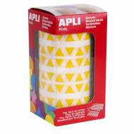 APLI 4863. Gomets triangulares en rollo, color amarillo (10,5 mm.)