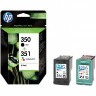 HP 350 + HP 351 - Cartuchos Inyección Nº 350 + 351 Negro + Tricolor Rainbow Pack 2 - SD412EE