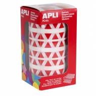 APLI 4865. Gomets triangulares en rollo, color rojo (10,5 mm.)