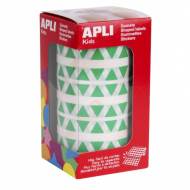 APLI 4866. Gomets triangulares en rollo, color verde (10,5 mm.)