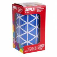 APLI 4868. Gomets triangulares en rollo, color azul (20,0 mm.)
