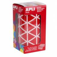 APLI 4869. Gomets triangulares en rollo, color rojo (20,0 mm.)