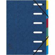 EXACOMPTA Carpeta clasificadora 6 separaciones A4 Con fuelle Azul Cartulina - 55062E