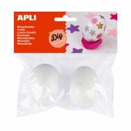 APLI 14797. 2 Huevos de porexpan para manualidades (65 mm.)