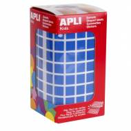APLI 4872. Gomets cuadrados en rollo, color azul (10 x 10 mm.)