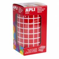 APLI 4873. Gomets cuadrados en rollo, color rojo (10 x 10 mm.)