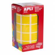APLI 4875. Gomets cuadrados en rollo, color amarillo (20 x 20 mm.)