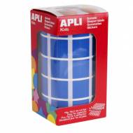 APLI 4876. Gomets cuadrados en rollo, color azul (20 x 20 mm.)
