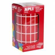 APLI 4885. Gomets rectangulares en rollo, color rojo (20 x 10 mm.)