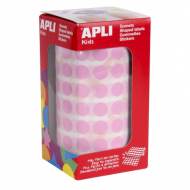 APLI 11479. Gomets redondos en rollo, color rosa (ø 10,5 mm.)