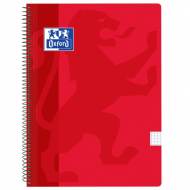Oxford 400079660 Cuaderno School Classic espiral tapa plástico 80 hojas 4x4 - Rojo