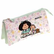 GRAFOPLAS 37540657. Estuche escolar portatodo triple Mafalda Flores