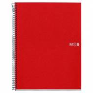 MIQUELRIUS Cuaderno Notebook 6 Basic. 150h A4. Pack 3 und. Color Rojo - 2825