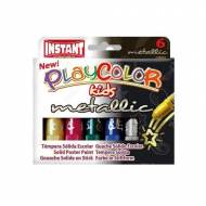 PLAYCOLOR Témperas Sólidas One Metallic 10 g. Pack de 6 colores surtidos - 10321
