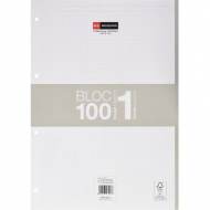 MIQUELRIUS Bloc recambio Notebook de 100 hojas, A4. Banda de color gris - 7423