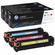 HP 128A - Toner Laser original Nº 128 A Tricolor Pack 3 - CF371AM