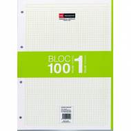 MIQUELRIUS Bloc recambio Notebook de 100 hojas, A4. Banda de color verde - 7424