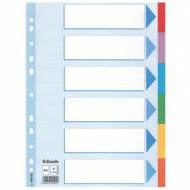 ESSELTE Separadores de cartón - Formato A4, 6 posiciones - Colores surtidos - Ref. 100192