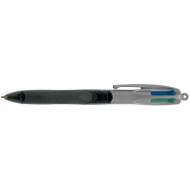 BIC Bolígrafo retráctil 4 Colores Grip Pro. Trazo 0.4 mm. Colores negro, azul, rojo y verde - 892293
