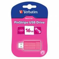 VERBATIM Memoria USB 2.0 Store n Go Pinstripe 16 Gb. Color rosa - 49067