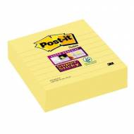 POST-IT Notas adhesivas Super Sticky. Pack 3 blocs con líneas 70h, 101 x 101 mm. Amarillo -  675-SS3-CY-EU