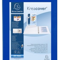 EXACOMPTA Carpeta anillas Krea Cover A4 4-25 mm AZUL Personalizable - 51846BE
