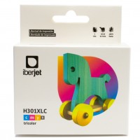 Iberjet H301XLC. Cartucho de tinta 3 colores, reemplaza a HP CH564EE nº 301XL / CH562EE nº 301