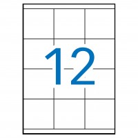 APLI 1290. Caja 100 hojas A4 de etiquetas ILC blancas (70 x 67,7 mm). Cantos rectos.