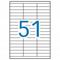 APLI 1294. Caja 100 hojas A4 de etiquetas ILC blancas (70 x 16,9 mm). Cantos rectos.