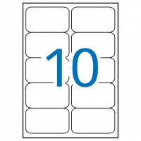 APLI 2411.  Caja 100 hojas A4 de etiquetas ILC blancas (99,1 x 57). Cantos romos.