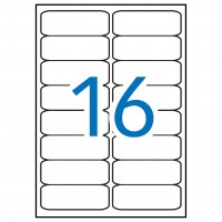 APLI 2418.  Caja 100 hojas A4 de etiquetas ILC blancas (99,1 x 34). Cantos romos.