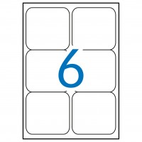 APLI 2421.  Caja 100 hojas A4 de etiquetas ILC blancas (99,1 x 93,1). Cantos romos.