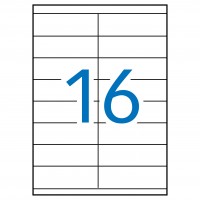 APLI 1794. Caja 500 hojas A4 de etiquetas ILC blancas (105 x 35). Cantos rectos.