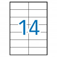 APLI 1795. Caja 500 hojas A4 de etiquetas ILC blancas (105 x 42,4). Cantos rectos.