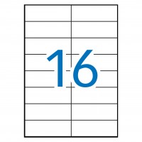 APLI 1274. Caja de 100 hojas A4 de etiquetas ILC blancas (105,0 X 37,0 mm.)