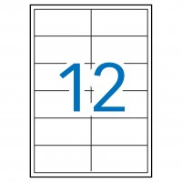 APLI 1288. Caja de 100 hojas A4 de etiquetas ILC blancas (97,0 X 42,4 mm.)