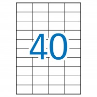 APLI 1286. Caja 100 hojas A4 de etiquetas ILC blancas (52,5 x 29,7 mm). Cantos rectos.